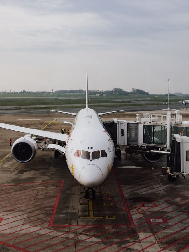 Aircraft at an airport gate