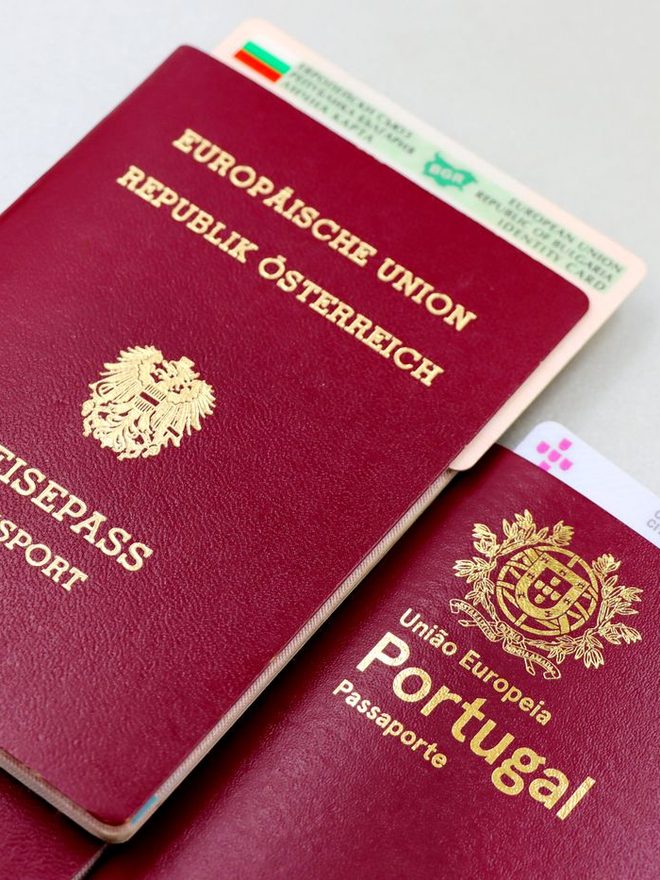 Passports and travel documents on a table