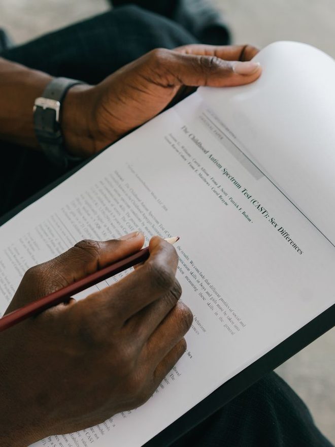 Reviewing a document with a pen
